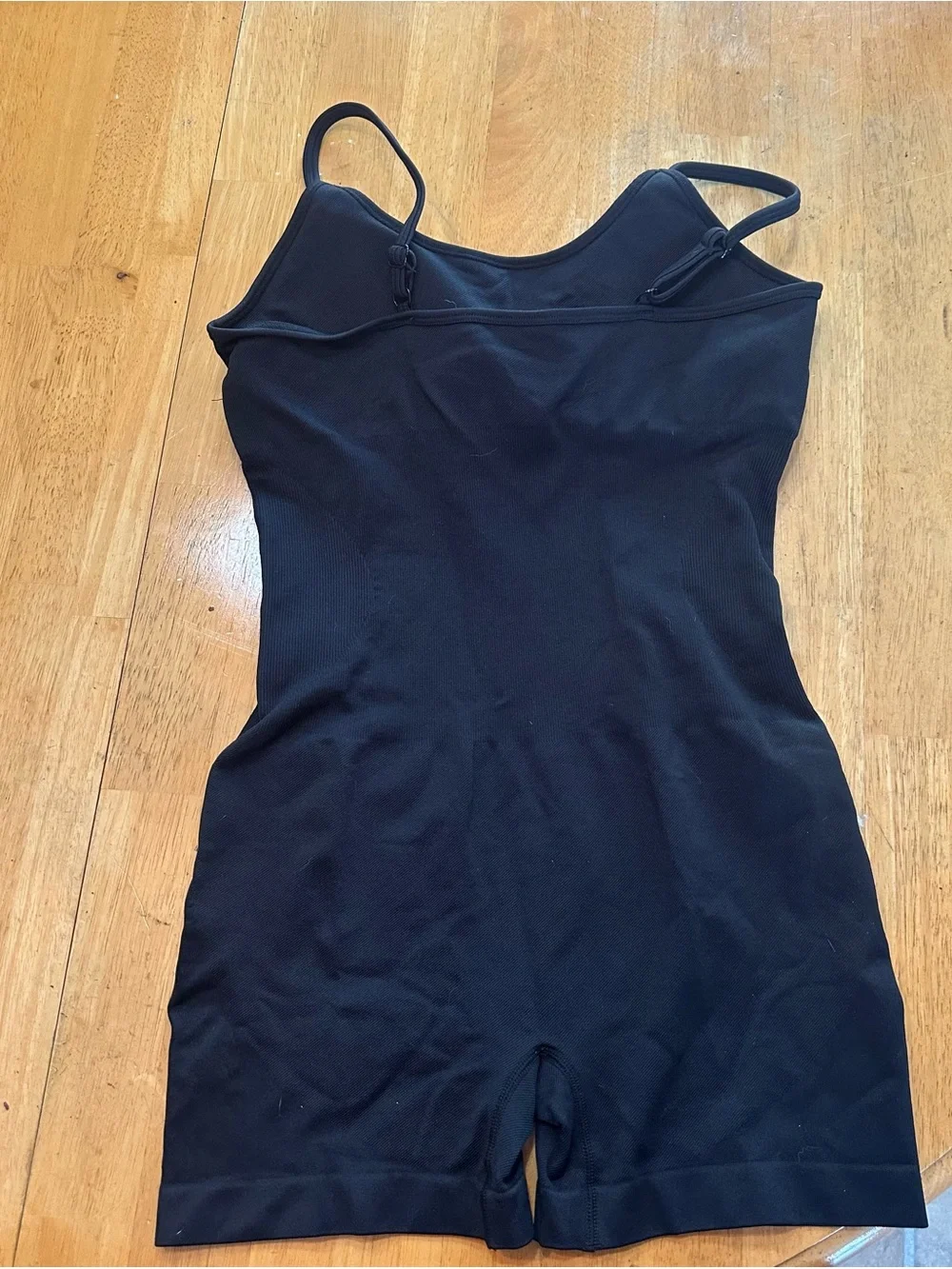 Black Seamless Shaping Slip Dress with Spaghetti Straps